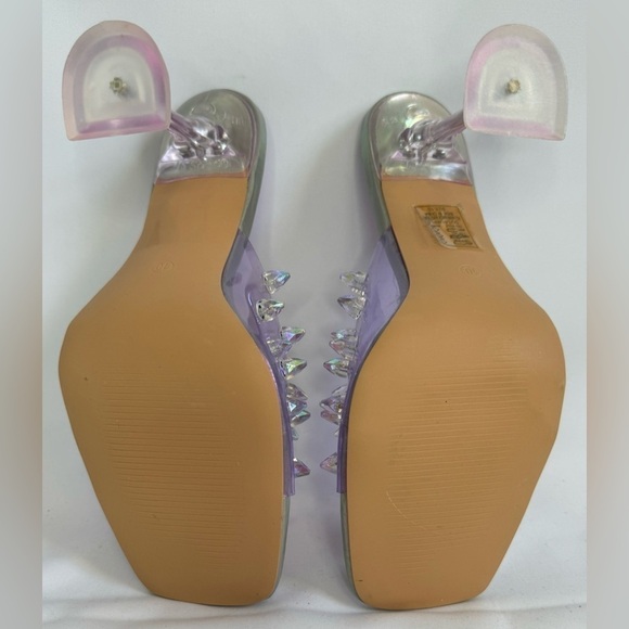 NEW Azalea Wang Women’s Sweet and Sour Chunky Sandals in Purple Size 10 - Picture 14 of 16